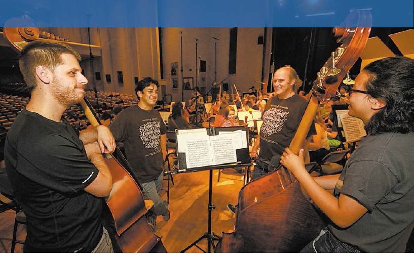 Youth Orchestra playing in Europe